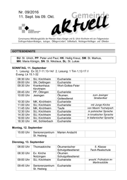 Gottesdienste 09/2016 - St. Ulrich Kirchheim