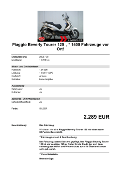 Detailansicht Piaggio Beverly Tourer 125 €,€* 1400 Fahrzeuge vor Ort!
