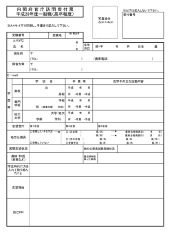 内 閣 府 官 庁 訪 問 受 付 票 平成28年度一般職（高卒程度）