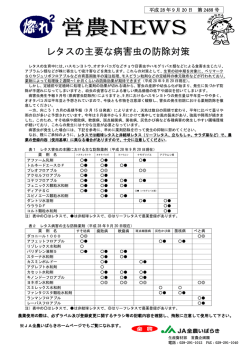 レタスの主要な病害虫の防除対策