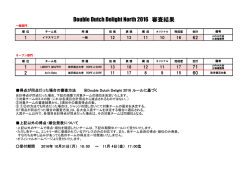 Double Dutch Delight North 2016 審査結果