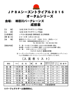 JPBAシーズントライアル 2016 オータムシリーズ