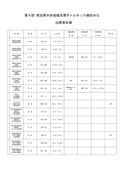 出席者名簿 - 国土交通省 関東地方整備局