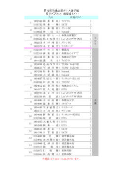 出場選手リスト - 和歌山県テニス協会