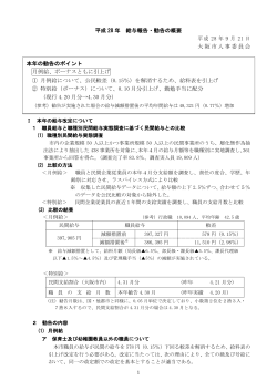 平成 28 年 給与報告・勧告の概要 平成 28 年9月 21 日 大阪市人事委員