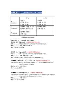 共通教育クラス General Education Classes