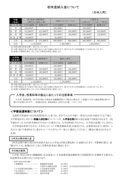 初年度納入金について