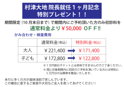 村津大地 院長就任1ヶ月記念 特別プレゼント！！