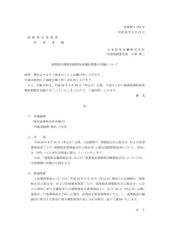 貸借取引銘柄別増担保金徴収措置の実施について