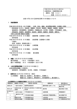 台風 16 号にかかる府内状況等