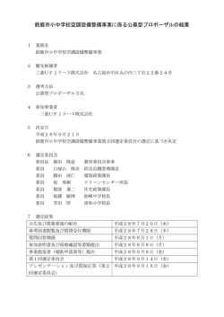 鈴鹿市小中学校空調設備整備事業に係る公募型プロポーザルの結果
