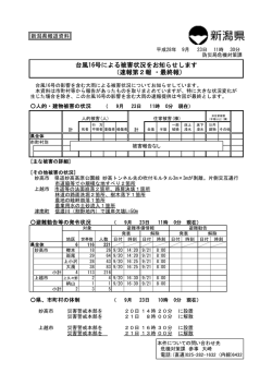 （速報第2報 ・最終報） 台風16号による被害状況を