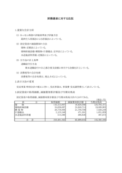 財務諸表に対する注記