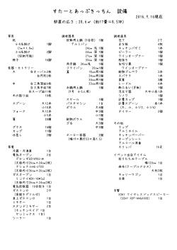 160916備品リスト - "すたーとあっぷきっちん"