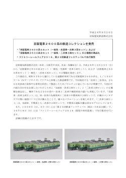京阪電車2600系の鉄道コレクションを発売