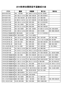 2016秋季全関西空手道錬成大会