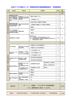 北部すこやか福祉センター障害者相談支援事業運営委託 評価基準表