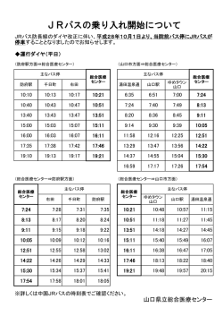 JRバスの乗り入れ開始について