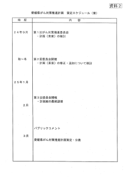 資料2 愛媛県がん対策推進計画策定スケジュール案（PDF：33KB）