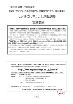 モデルカリキュラム検証研修 実施要綱