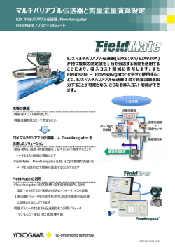 マルチバリアブル伝送器と質量流量演算設定