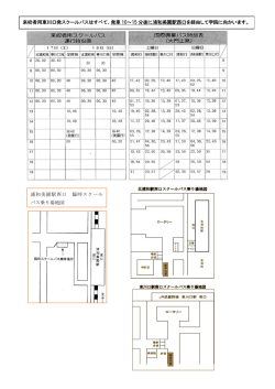 来校者用東川口発スクールバスはすべて、発車 10～15 分後に浦和美園