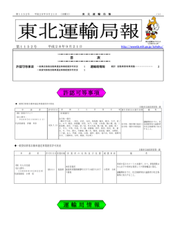 許認可等事項 運輸局情報