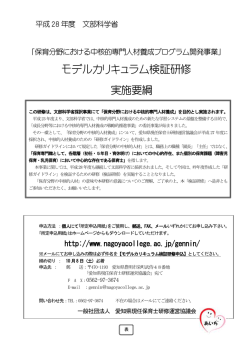 モデルカリキュラム検証研修 実施要綱