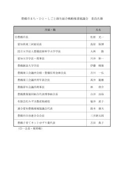 豊橋市まち・ひと・しごと創生総合戦略推進協議会委員名簿（PDF/32KB）