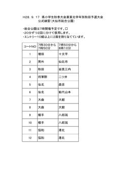 H28．9．17 県小学生秋季大会兼東北学年別秋田予選大会 公式練習