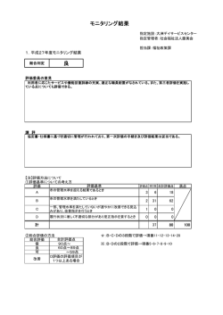 モニタリング結果 良