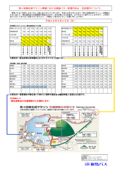 榛名湖マラソン開催に伴う路線バス迂回及び一部運休