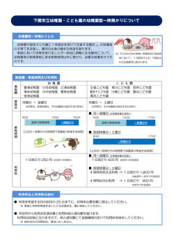 下関市立幼稚園・こども園の幼稚園型一時預かりについて