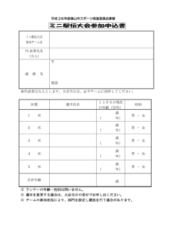 ミニ駅伝大会参加申込書