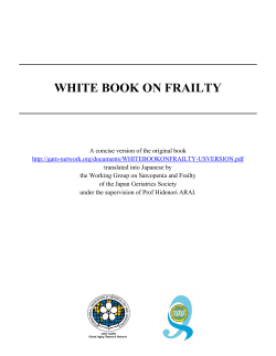 WHITE BOOK ON FRAILTY - GARN - Global Aging Research Network