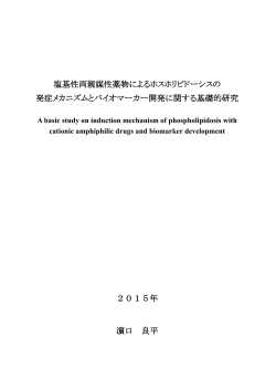 塩基性両親媒性薬物によるホスホリピドーシスの 発症メカニズムとバイオ