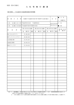 入 札 等 執 行 調 書