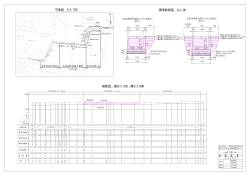 平面図 S=1:750 標準断面図 S=1:20 縦断図 縦S=1:100 横S=1:400