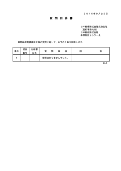 質 問 回 答 書