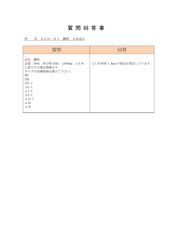 質 問 回 答 書