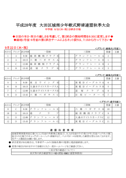 中学部 - 大田区城南少年軟式野球連盟