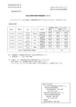平成28年9月21日 農林水産部林業振興課 報道関係者各位 自生山菜