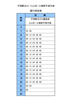 平塚駅北口5番線 時刻表