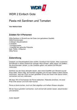 WDR 2 Einfach Gote Pasta mit Sardinen und Tomaten