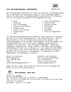 DIE VOLKSHOCHSCHULE KASKIKUUSI