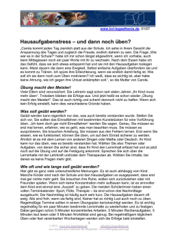 Hausaufgabenstress &ndash; und dann noch &uuml;ben?