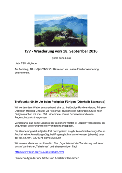 TSV - Wanderung vom 18. September 2016