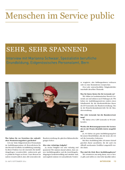 Interview mit Marianna Schwaar, Spezialistin berufliche