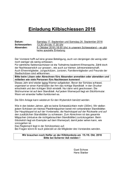 Einladung Kilbischiessen 2016