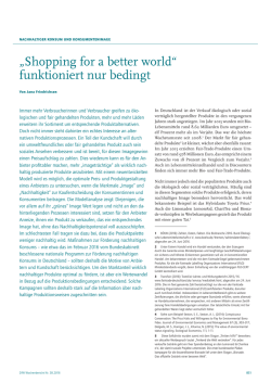 „Shopping for a better world“ funktioniert nur bedingt